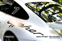 Load image into Gallery viewer, Race Numbers - Cypher GT Style (Color Matching Available)