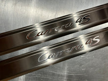 Load image into Gallery viewer, 997 987 996 986 Door Sills in Metal Finishes (Custom Insignia Optional)