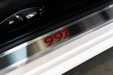 Load image into Gallery viewer, 997 987 996 986 Door Sills in Metal Finishes (Custom Insignia Optional)