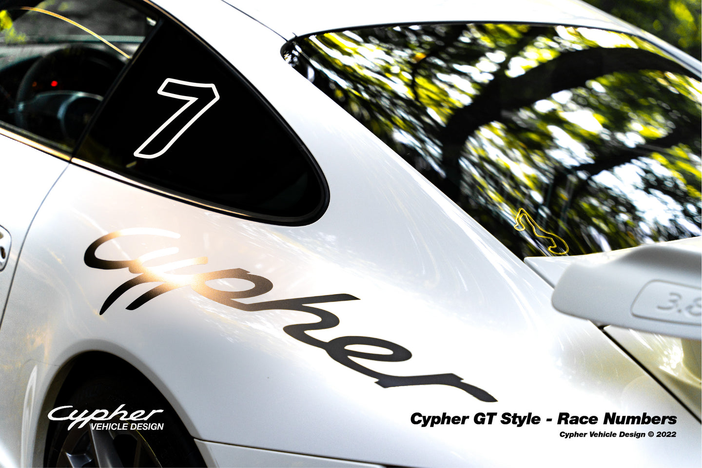 Race Numbers - Cypher GT Style (Color Matching Available)