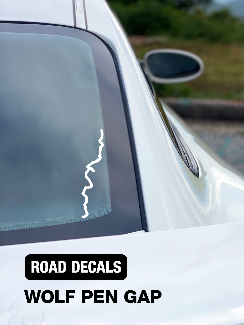 Road Map Decal - like Wolf Pen Gap or Blood Mountain or Tail of Dragon