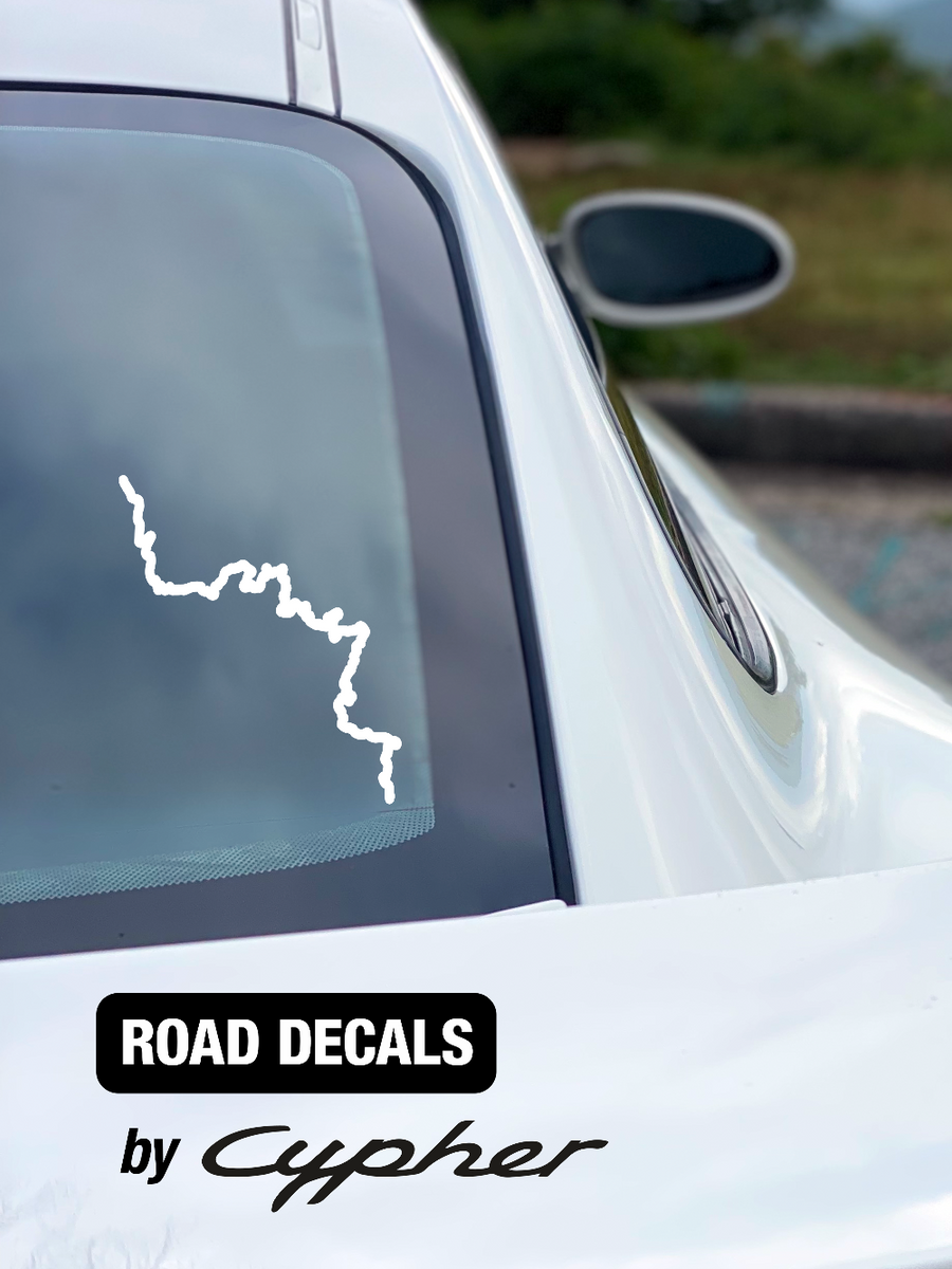 Road Map Decal - like Wolf Pen Gap or Blood Mountain or Tail of Dragon ...