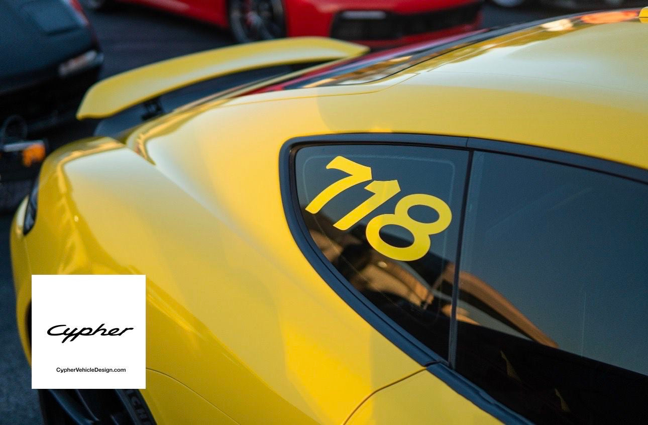 Race Numbers - Brand Model Logo Number like 718 or 992 (Color